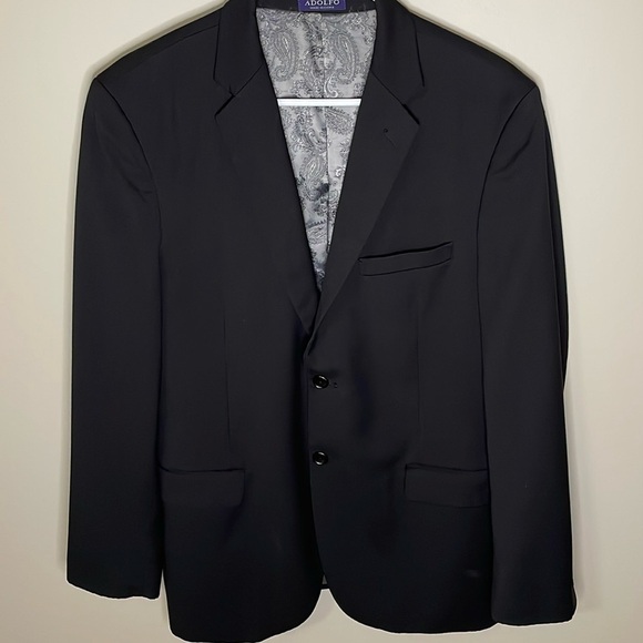 Adolfo Other - Adolfo Mens 40R Suit Jacket Sport Coat  Black Comfort Stretch Polyester